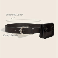 Punk Pin Buckle Purse Belt Hip Hop PU Leather Crossbody Mini Bag Belt