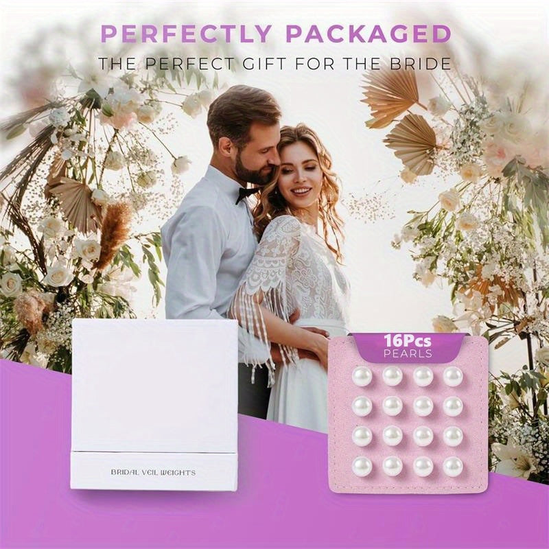 Double Sided Magnetic Bridal Veil Weights with Velvet Bag
