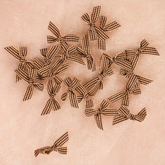 20Pcs Christmas Mini Plaid Ribbon Bow DIY Crafts Decorations