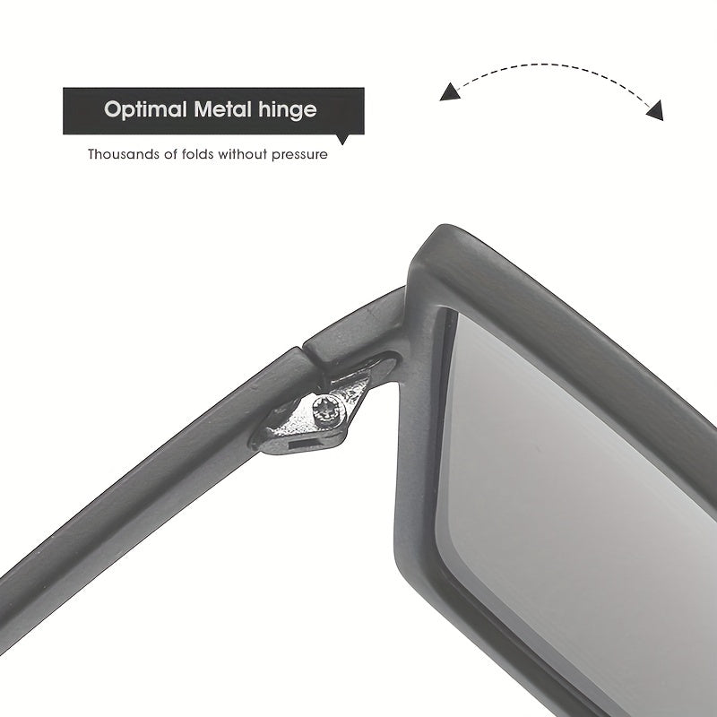 Men's Large Square Frame Sunglasses Acrylic Frame PC Glasses