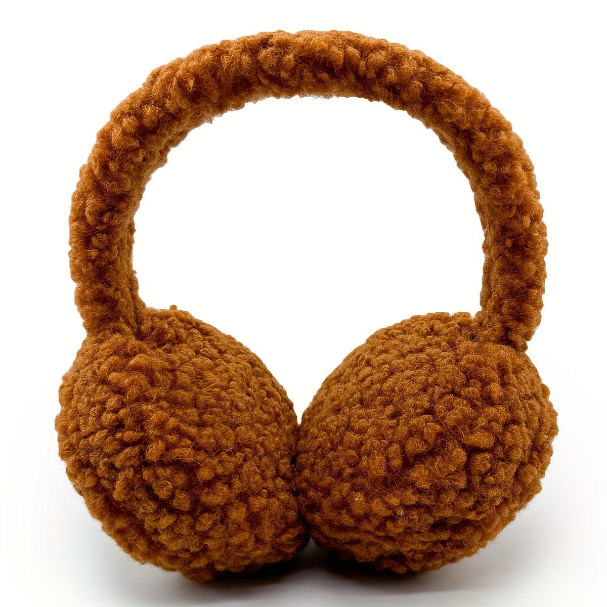 Soft Beige Ear Muffs Winter Headband with Fleece Lining