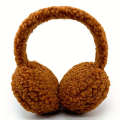 Soft Beige Ear Muffs Winter Headband with Fleece Lining