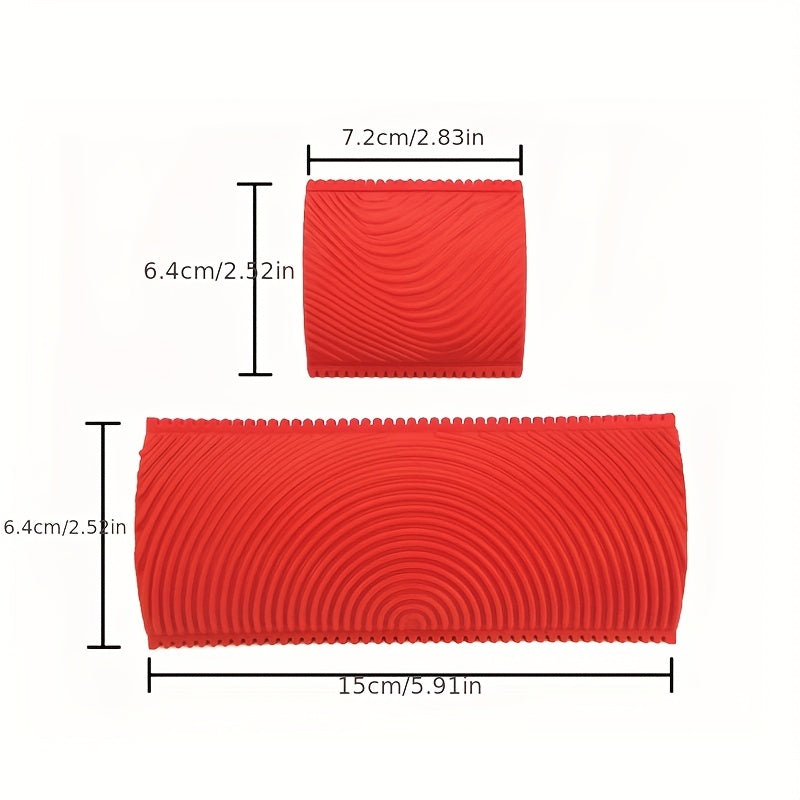 2pcs Rubber Wood Grain Rolling Brush Paint Tool