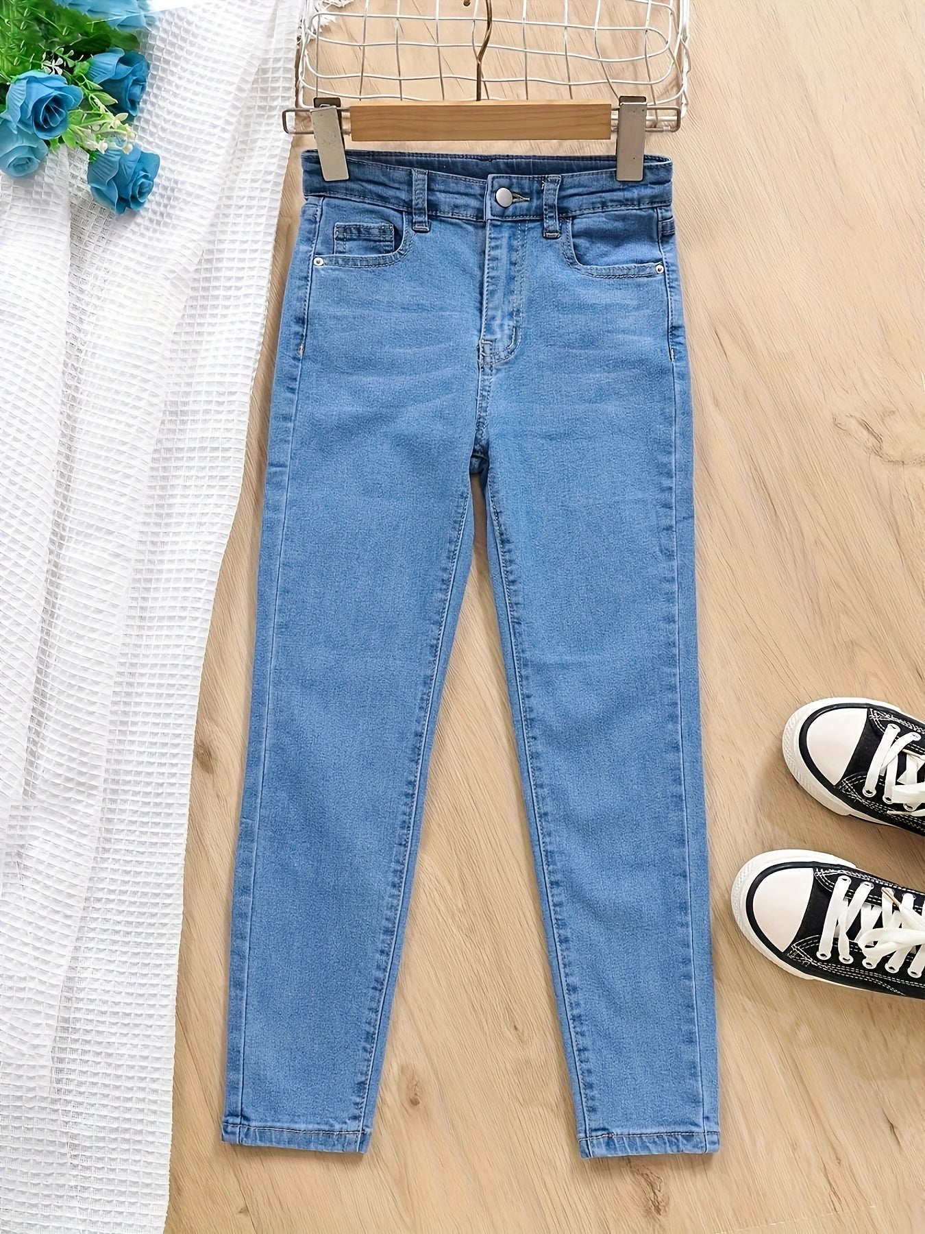 Girls Ripped Jeans Skinny Slim Fit Denim Pants