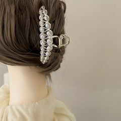 Faux Pearl Hair Claw Non-slip Ponytail Holder