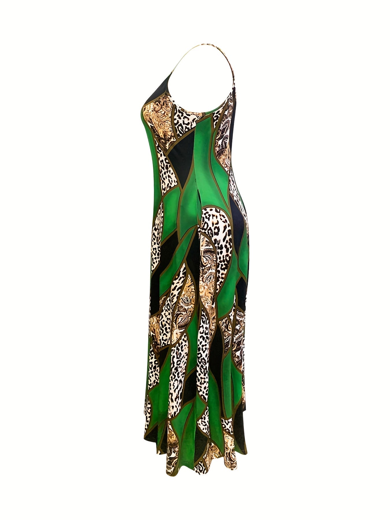  Leopard & Baroque Print Maxi Dress
