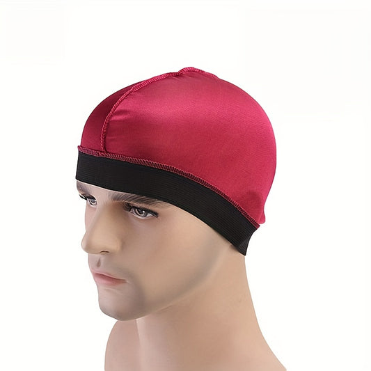 4pcs Silky Stocking Wave Caps Large Size Compression Stain Caps for Men