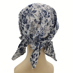Floral Print Triangle Turban Cap Vintage Cotton Bandana Women Head Wrap