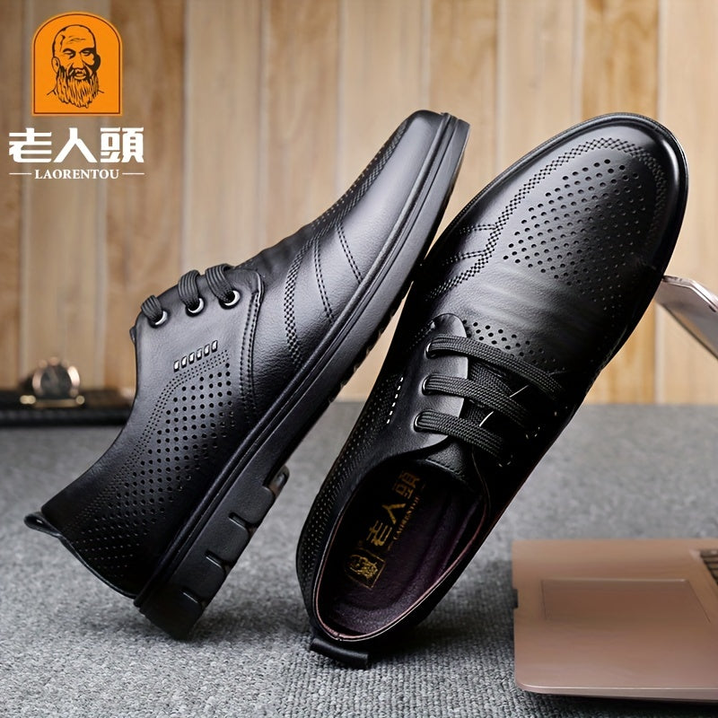 Men's Pointed Toe Oxford Shoes Hollow Out Dress Shoes