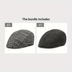 Retro Plaid Warm Cap for Men and Women