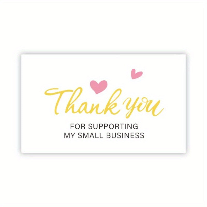 Pink Coated Paper Thank You Card Business Bag Gift Decoration