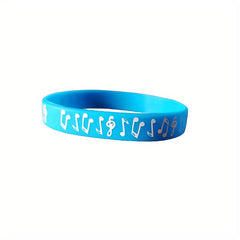 4pcs Music Note Silicone Bracelet Stylish Rubber Wristband