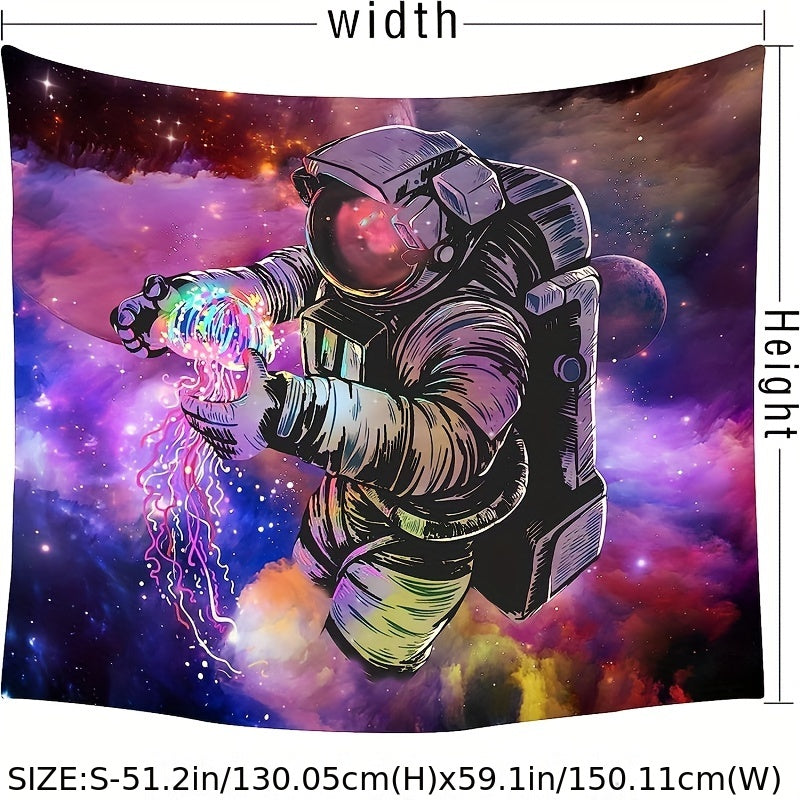 Hexagram Astronaut Tapestry for Dorm Decorations