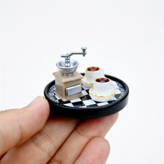 Mini Coffee Machine Set Ornament 1:12 Dollhouse Food Photography Props