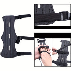 Adjustable Archery Arm Guard with 3 Straps