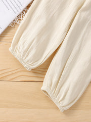 Girls Casual Vintage Bib Pants for Summer