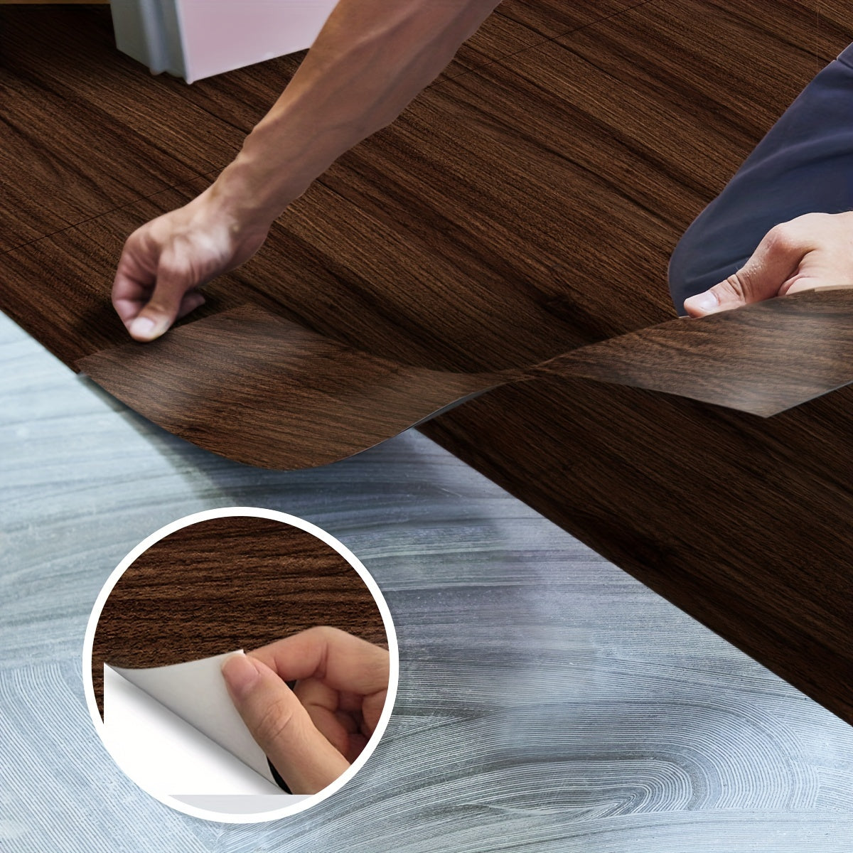 Wood Grain Pattern Floor Stickers Waterproof Non-slip Tile Stickers