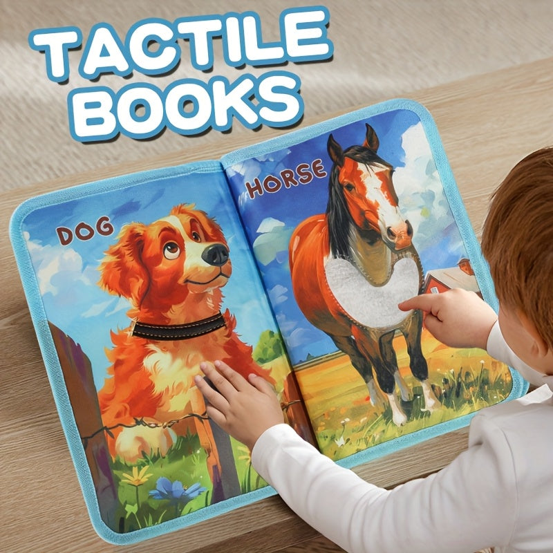 Interactive Farm Animal Touch Book Sensory Learning Toy for Youngsters