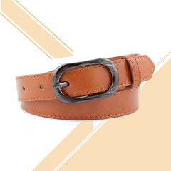 Women Microfiber/Pu Leather Thin Belt Pin Buckle Casual Style