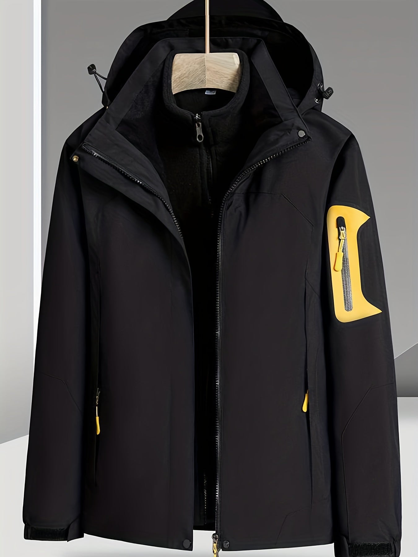 Men's Waterproof Windbreaker Jacket Sherpa Lined Coat