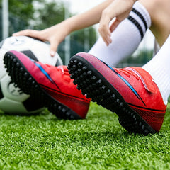 Boy's Turf Football Boots Hook Loop Fastener TF Soccer Cleats