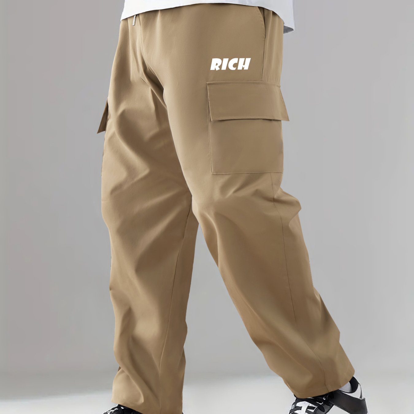 Cargo Pants Men's Flap Pocket Trousers Casual Outdoor Work Streetwear
