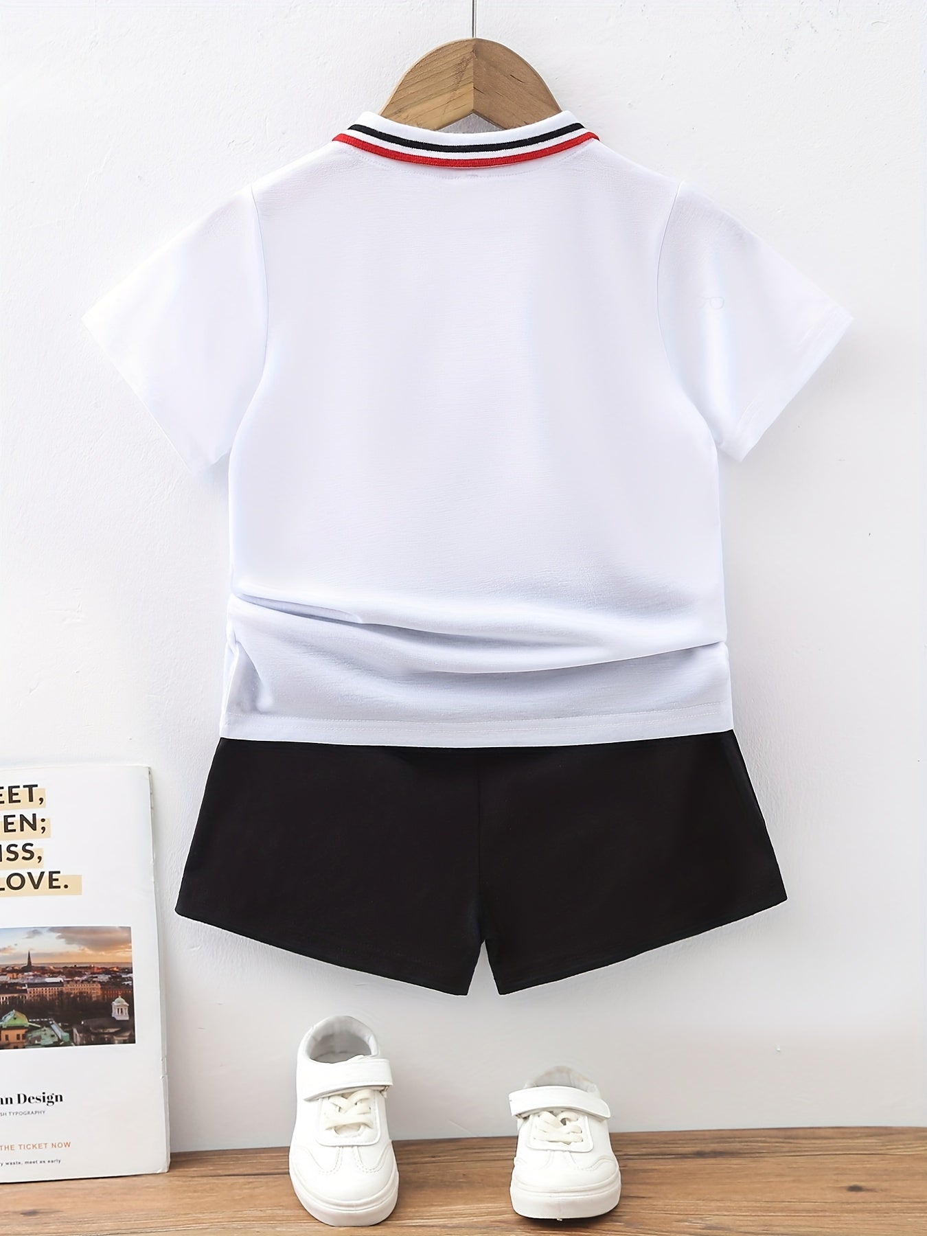 Boys Polo Shirt & Shorts Set Preppy Style Summer Clothes