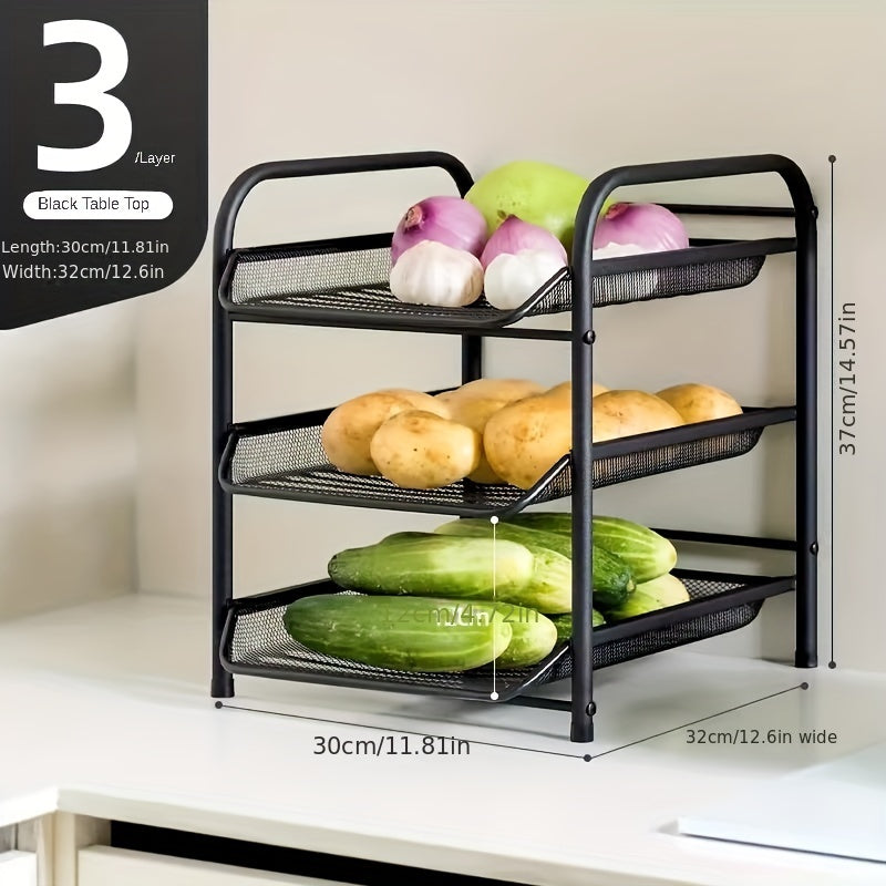3 Tier Fruit Basket For Kitchen Counter Fruit Holder Stand Wire Baskets