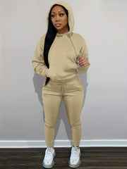 Casual Drawstring Pantsuits Two piece Set