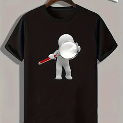 Cartoon Pattern Print Men's Comfy Sports T-shirt Graphic Tee