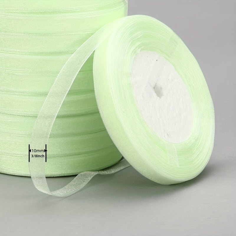 10mm 45m Roll Organza Ribbon for Wrapping Christmas Party Gift Packaging