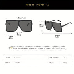Men's Large Square Frame Sunglasses Acrylic Frame PC Glasses