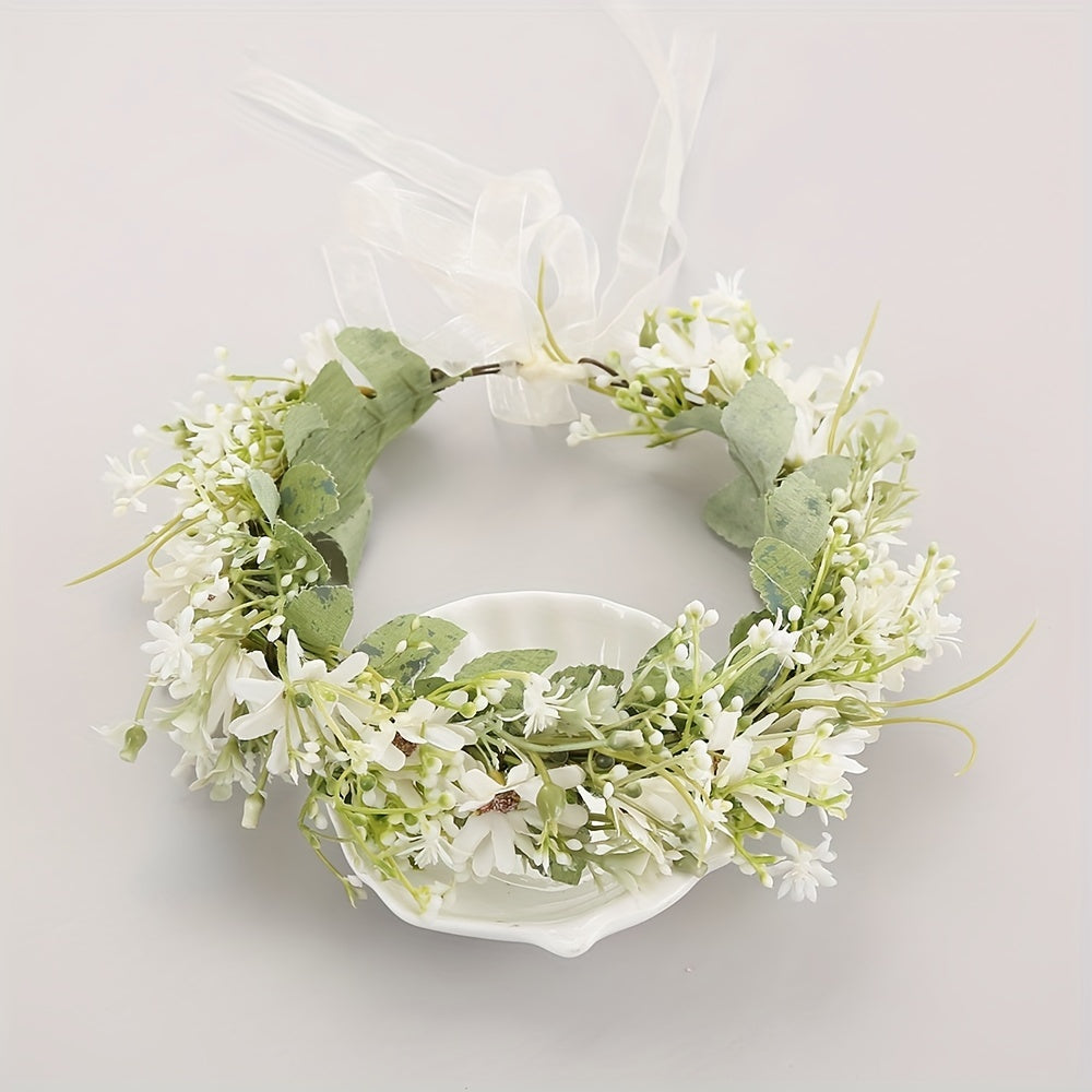 Kids' Simulated Rose Wreath Hair Accessories Set
