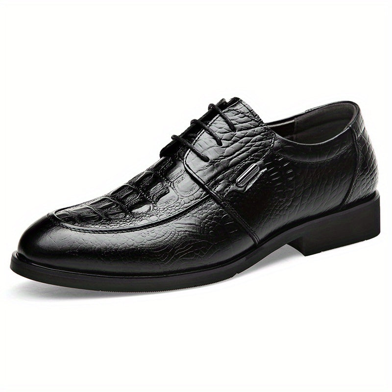 Men's Crocodile Embossed Oxford Shoes for Wedding Business