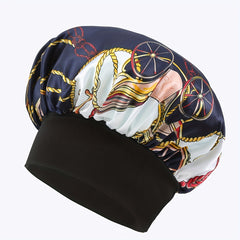 Boho Print Satin Bonnet Headband Hair Care Cap