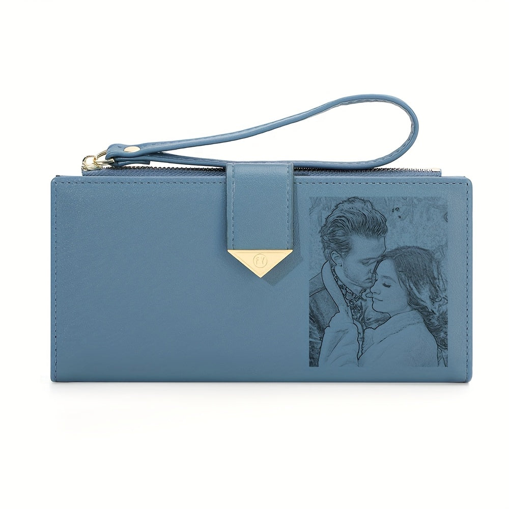 Personalized Photos Wallet Large Capacity Clasp Clutch Bag Bifold Wallet
