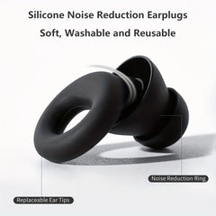 1pair Noise Reduction Silicone Ear Plugs Reusable for Sleep Swimming