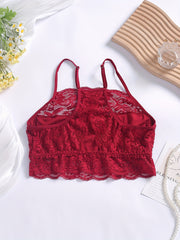 Lace Stitching Cami Lounge Top Sexy Trim Hollow Out Top