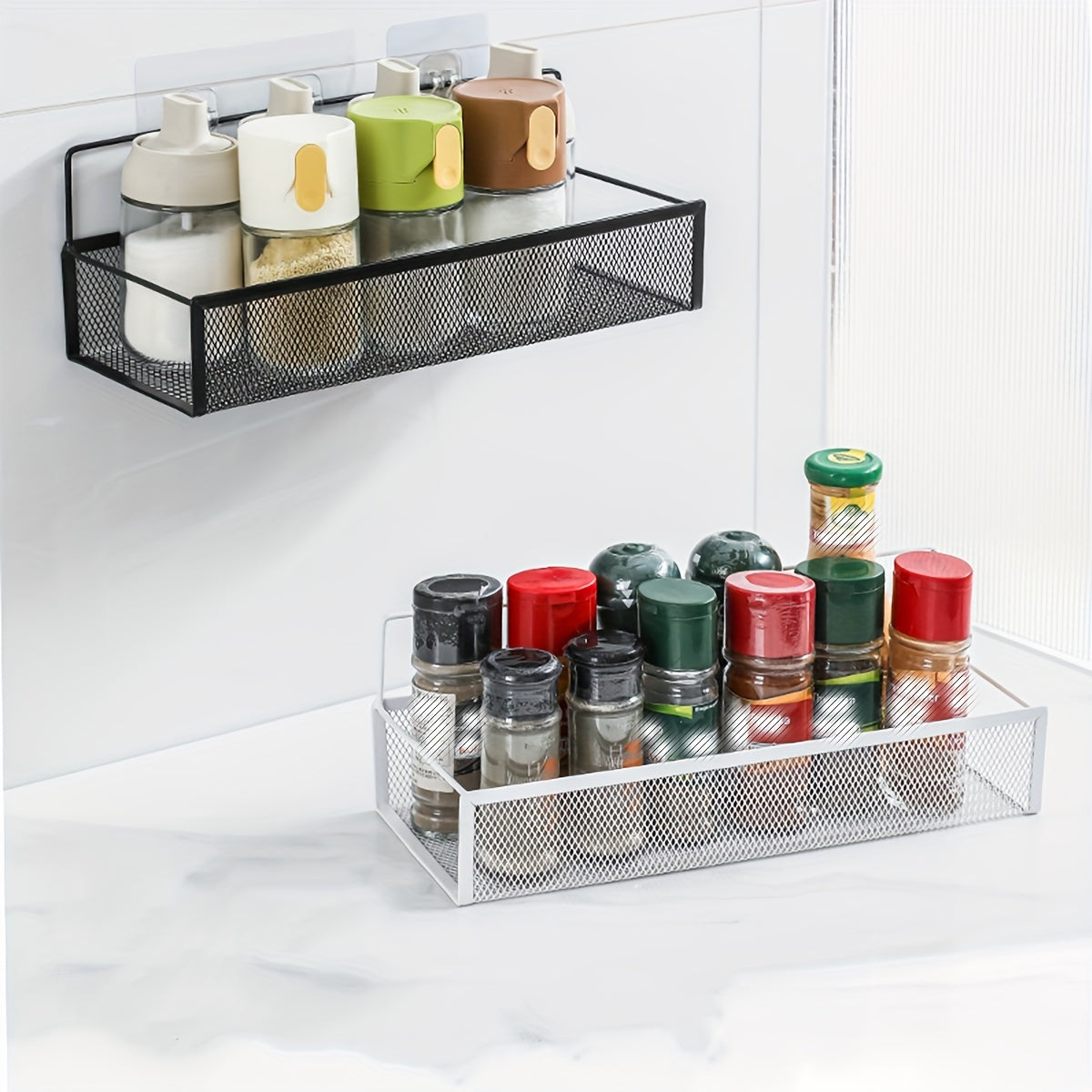 Kitchen Wall Hanging Rack for Spices Storage - Space Saving