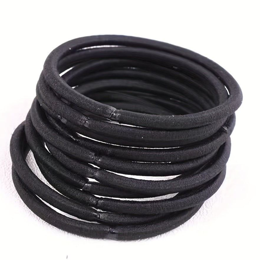 50pcs Solid Minimalist Scrunchie Elastic Hair Tie Non Slip Ponytail Holder