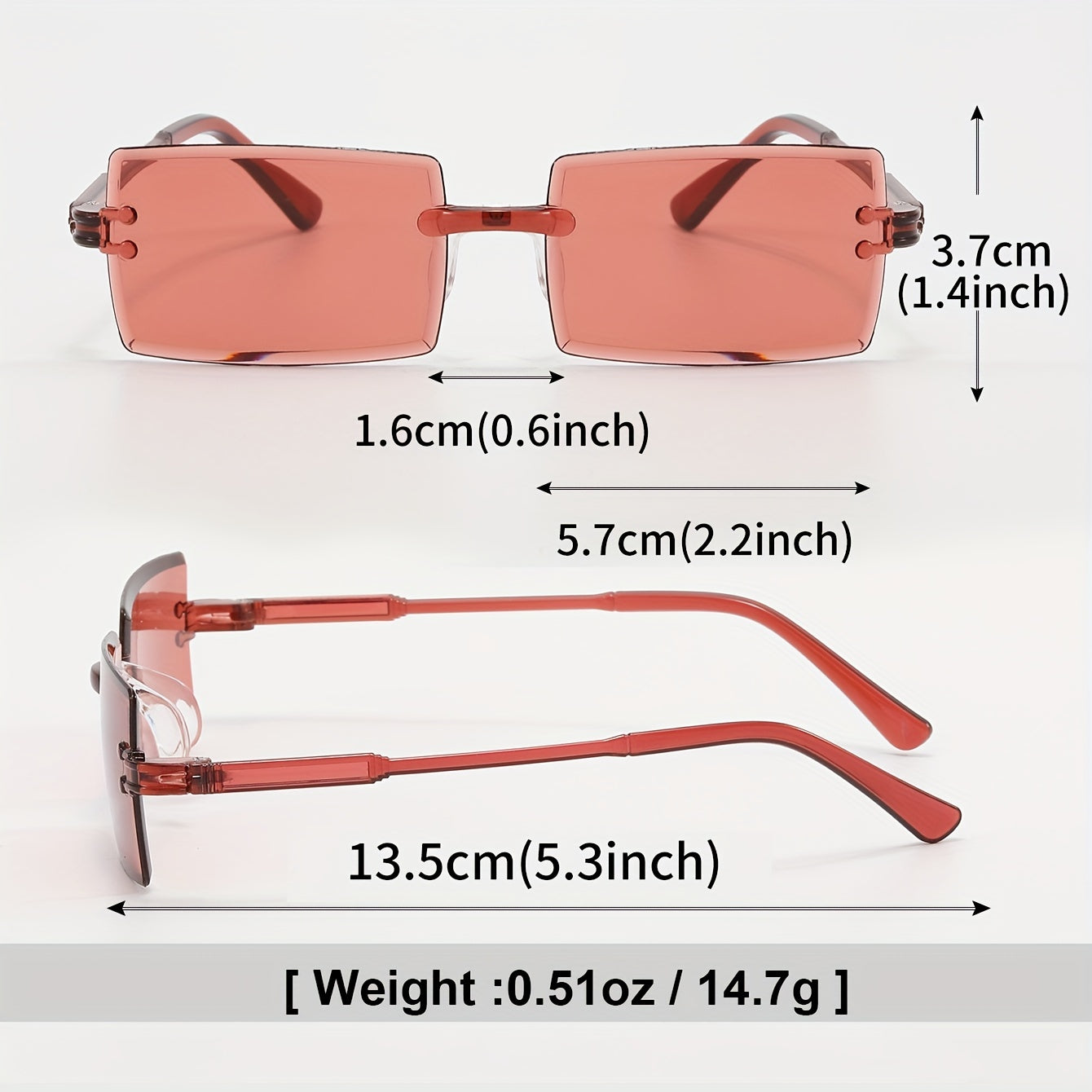 Men's Rimless UV Resistant Sunglasses for Outdoor Travel