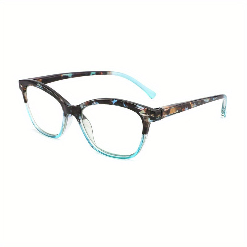 Pattern Print Reading Glasses Light Blocking Spring Hinge Eyeglasses