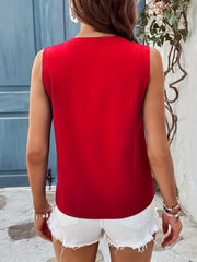 Sleeveless Tie Bow Neck Tank Top for Women