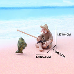 Fisherman Statue for Fish Tank Garden Patio Yard Decor
