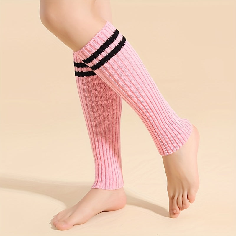 Striped Leg Warmers Knee High Socks Women's Stockings