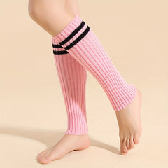 Striped Leg Warmers Knee High Socks Women's Stockings