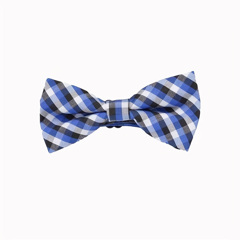 Kids Checkered Striped Bow Tie - Handsome Boys Bow Tie