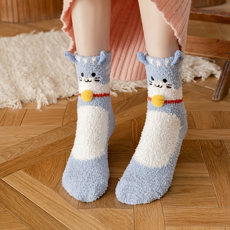 Cozy Cartoon Animal Socks for Winter Women's Stocking