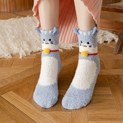 Cozy Cartoon Animal Socks for Winter Women's Stocking