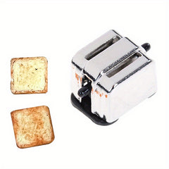 Miniature Dollhouse Bread Maker Set with 2 Bread Loaves